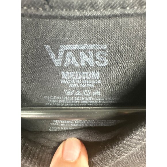 Vans Unisex Size M Black Flame Logo Graphic TShirt Relaxed Fit Short Sleeve NWOT - Picture 3 of 5